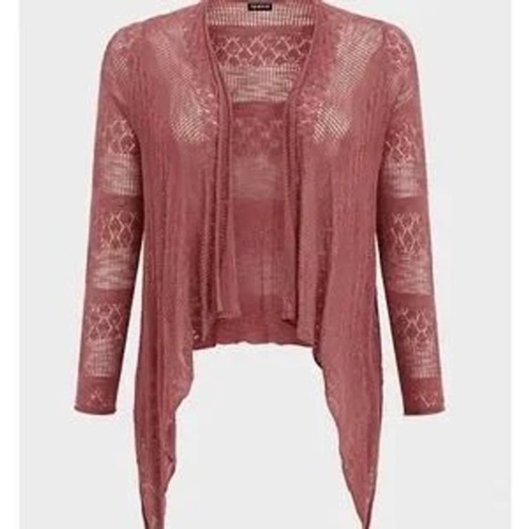 ✨Torrid Womens Cardigan Sweater Plus Size 3 Open Front Rose Pink - Picture 2 of 4